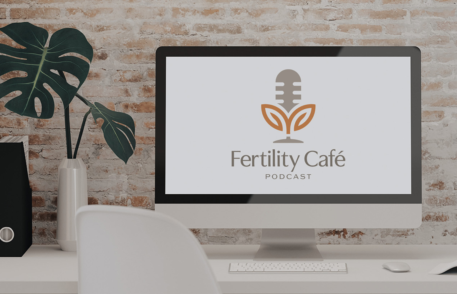 Fertility Cafe Podcast logo on computer screen